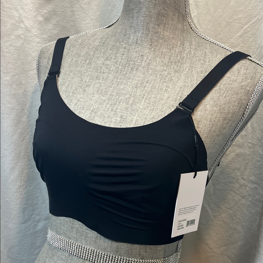 knix Black Scoop Neck Stretch Bralette with Wide Adjustable Straps